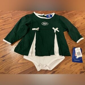 NFL New York Jets infant 12 months cheerleader outfit one-piece long-sleeve New